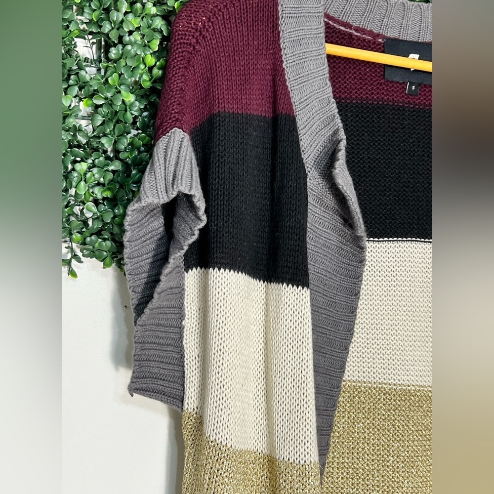 7 For All Mankind Open Color-block Cashmere Blend Sweater Cardigan Size Small - Picture 3 of 9